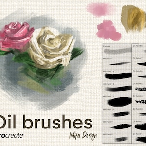New! Procreate oil brushes, realistic oil digital brush