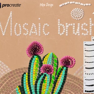 NEW ! 19 mosaic procreate brushes, procreate texture, decorative procreate