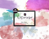 Procreate watercolor brush, watercolor drop brush