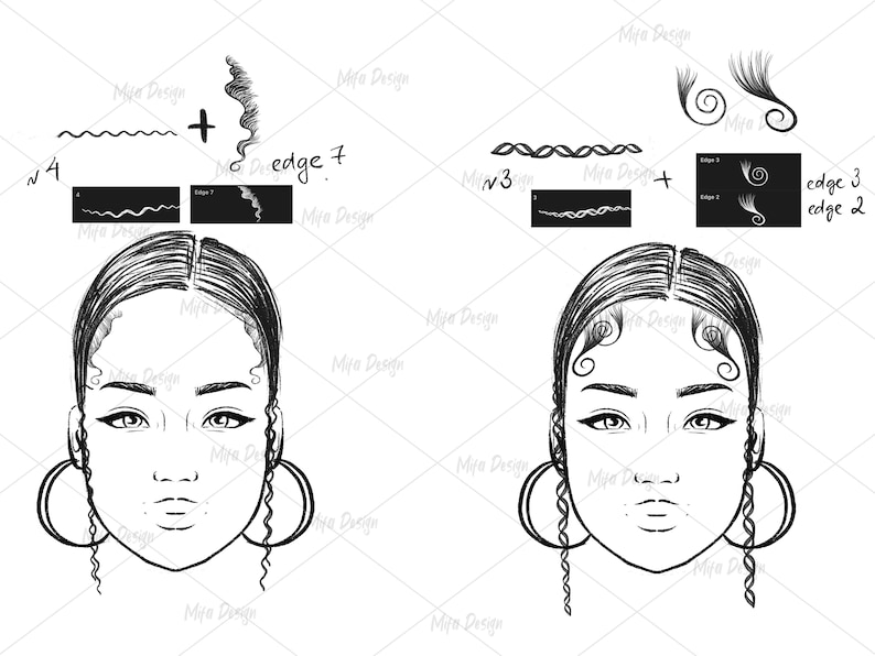 51 Procreate Hair Braid Brushes Hair Edge Procreate Etsy