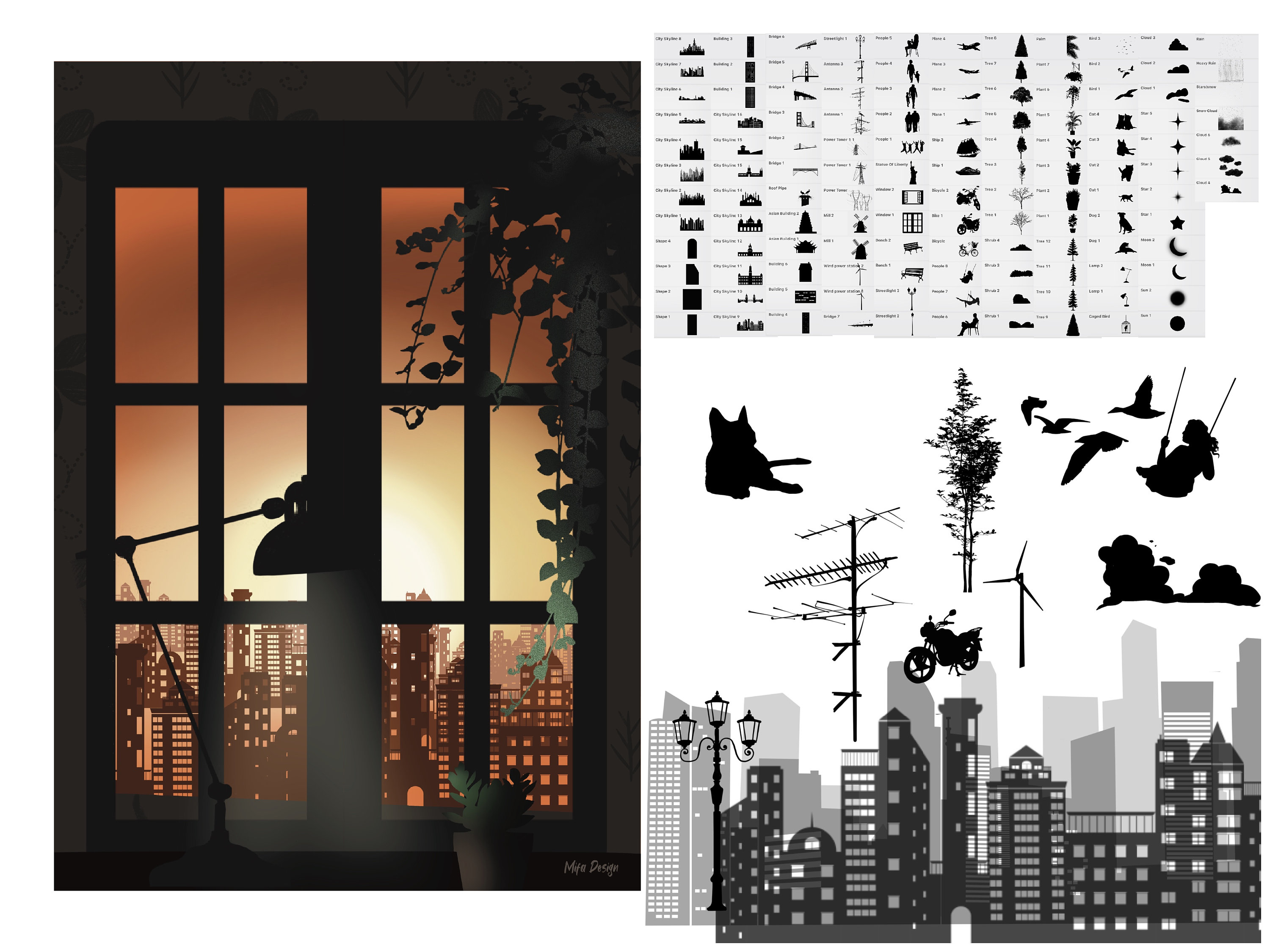 126 Procreate Cityscape Brush, Cityline Brush, Snow Brush, Sky Brush ...