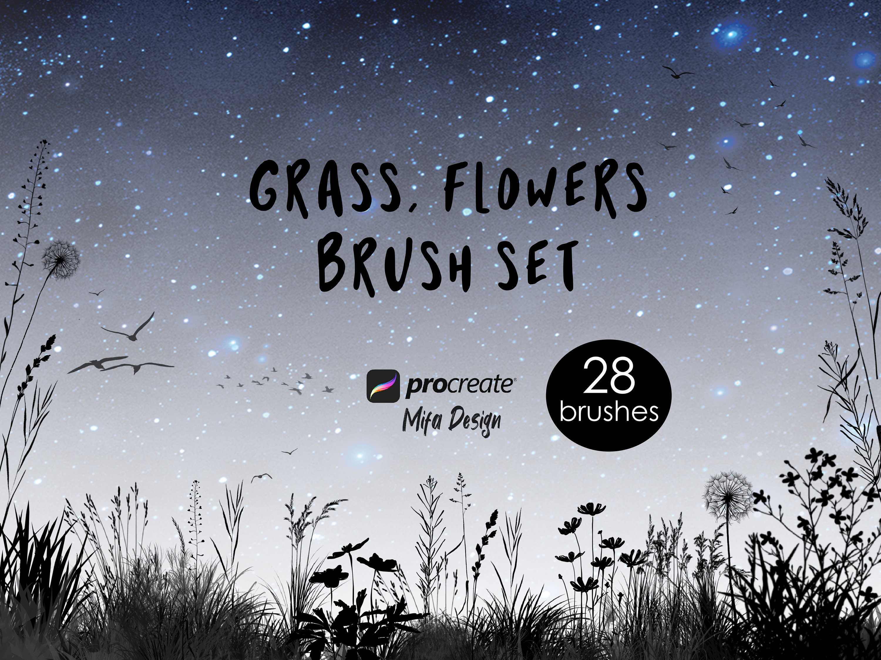 Procreate Grass Brushes Flower Brush Procreate Brush Pack Etsy