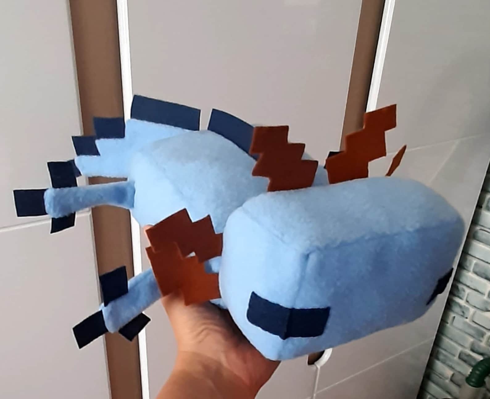 Minecraft Axolotl plush Blue Pink Yellow Brown Stuffed Etsy