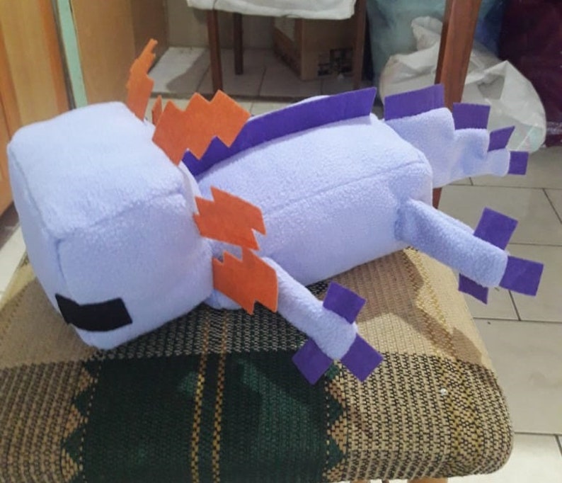 Minecraft Axolotl plush Blue Pink Yellow Brown Stuffed | Etsy