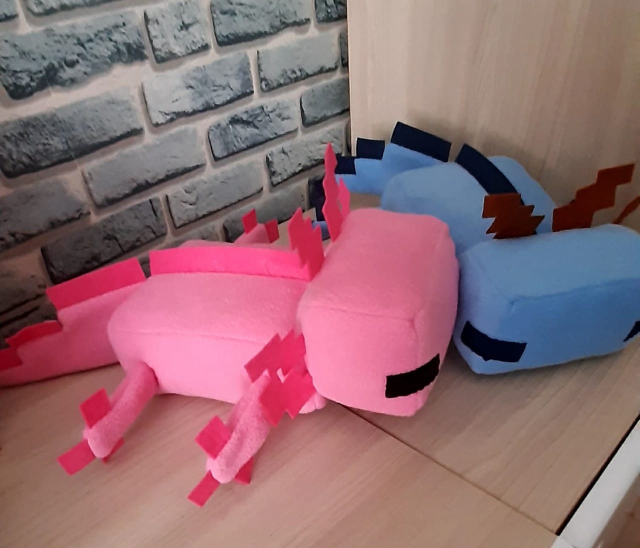 Minecraft Axolotl plush Blue Pink Yellow Brown Stuffed | Etsy
