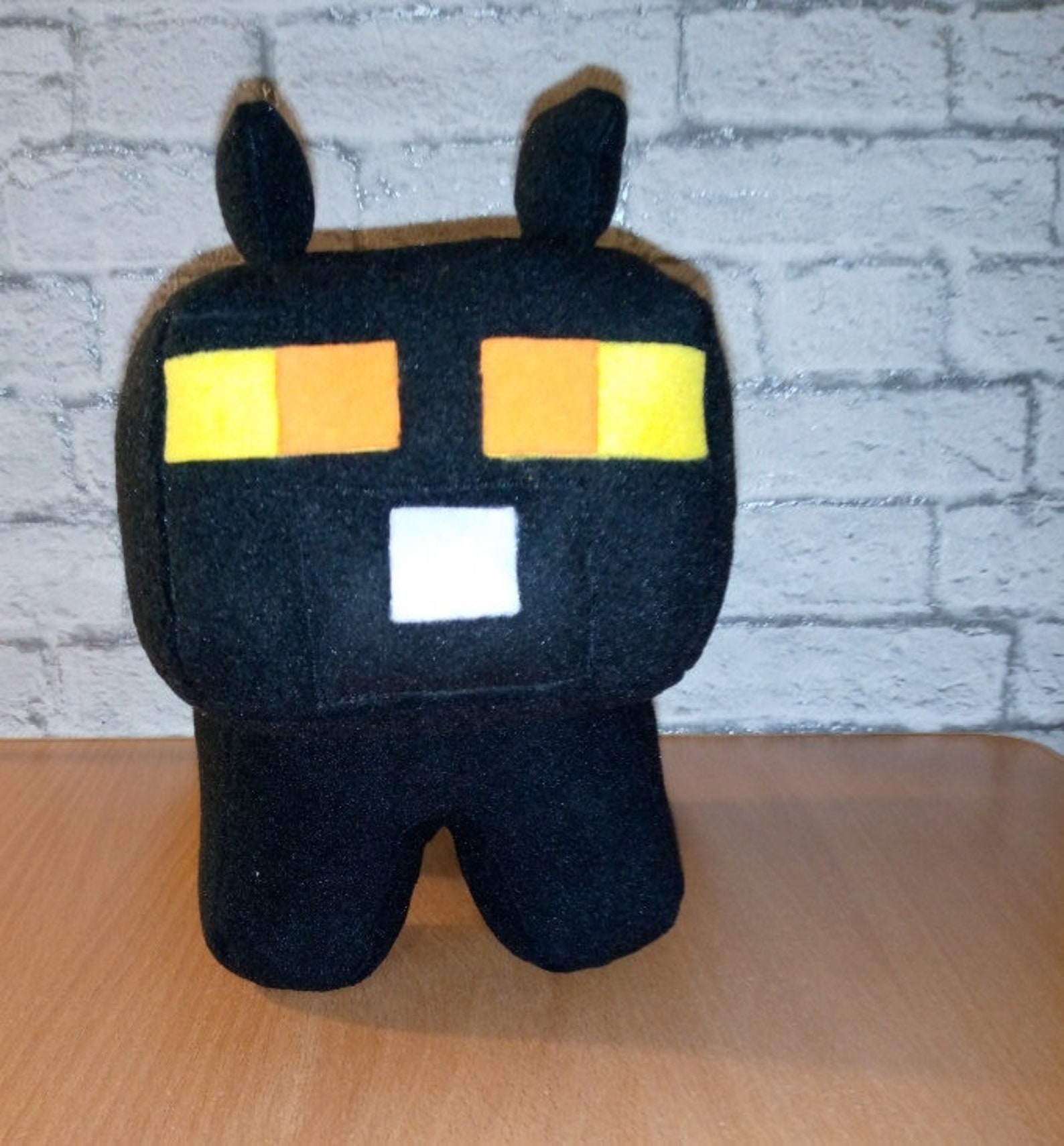 Minecraft Cat Plush Red Jellie Black White Stuffed Animal Etsy