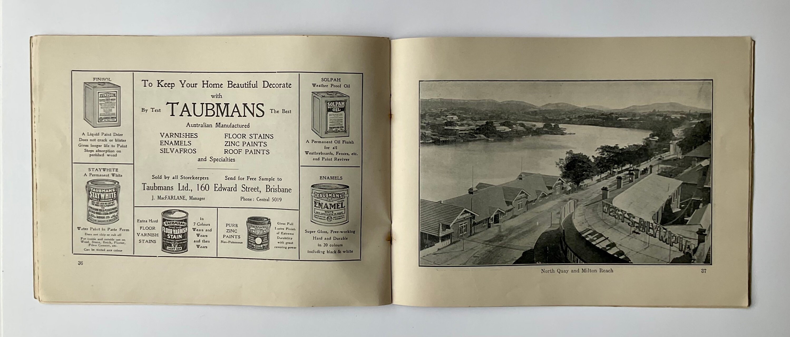 Photography Antique Brisbane Australia illustrated Souvenir booklet ...