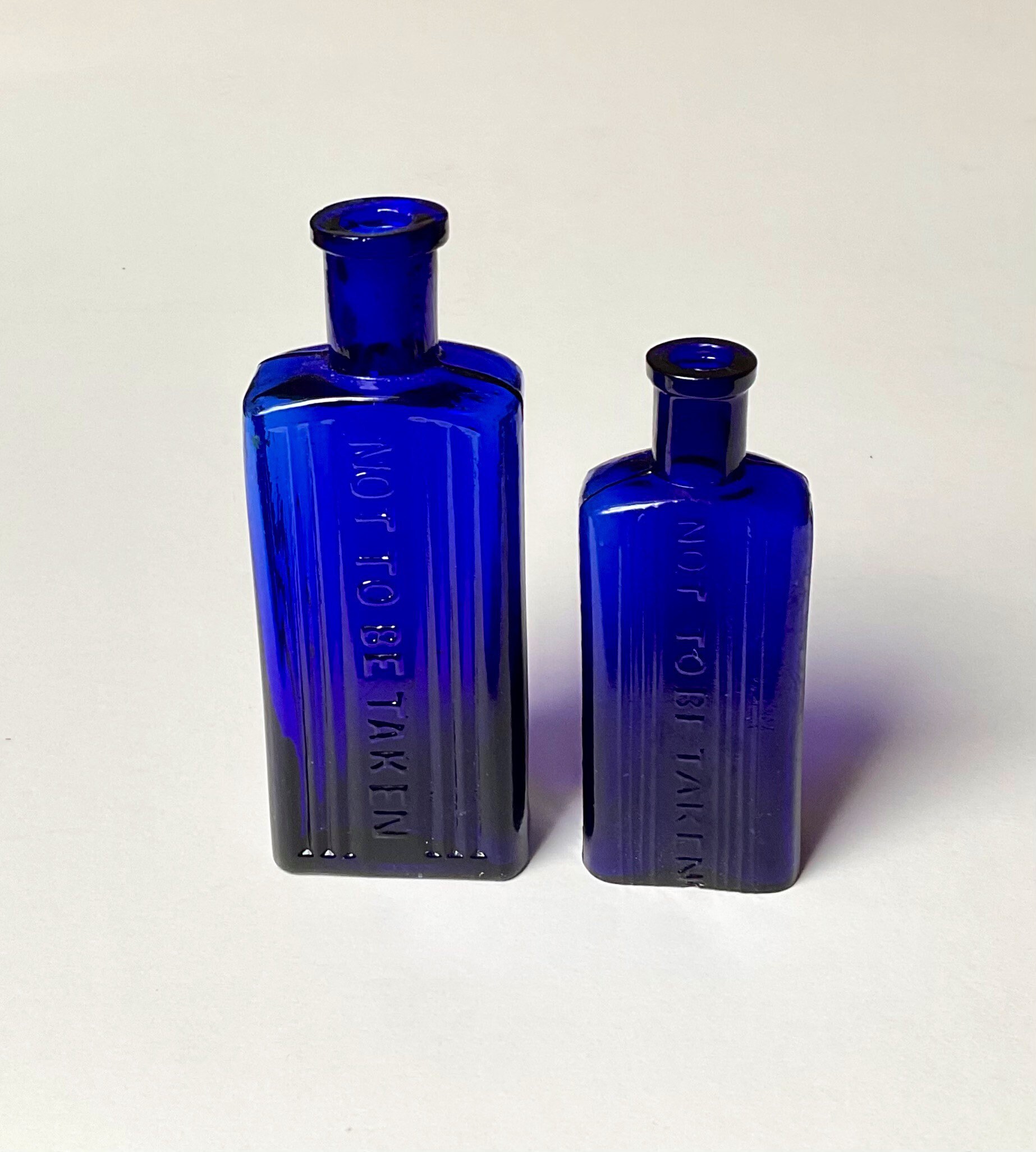 Two antique cobalt blue poison bottles 2 ounce and 4 ounce etsy
