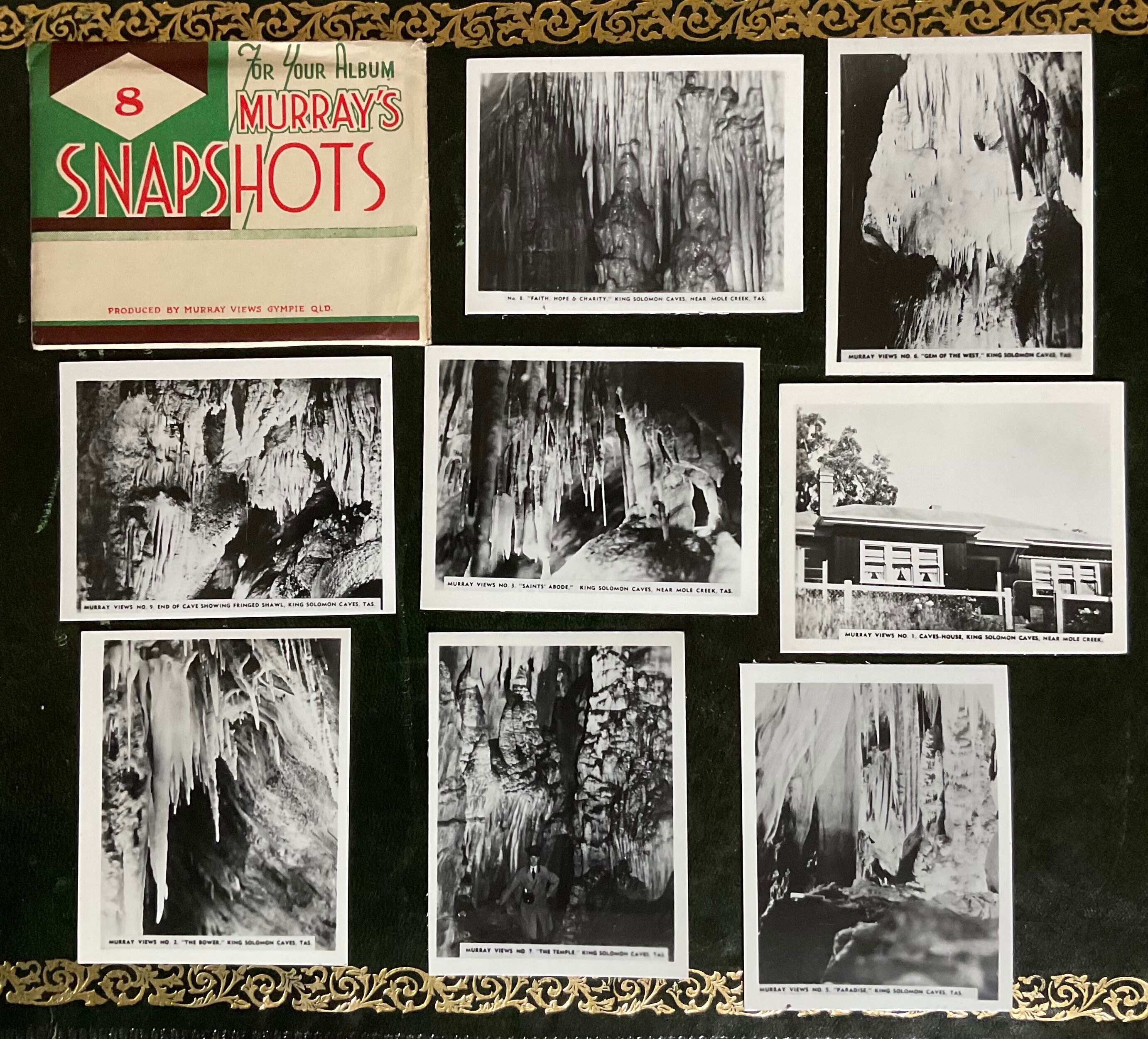 Vintage 1940s Solomon Caves Tasmania Photographs - Murray Views