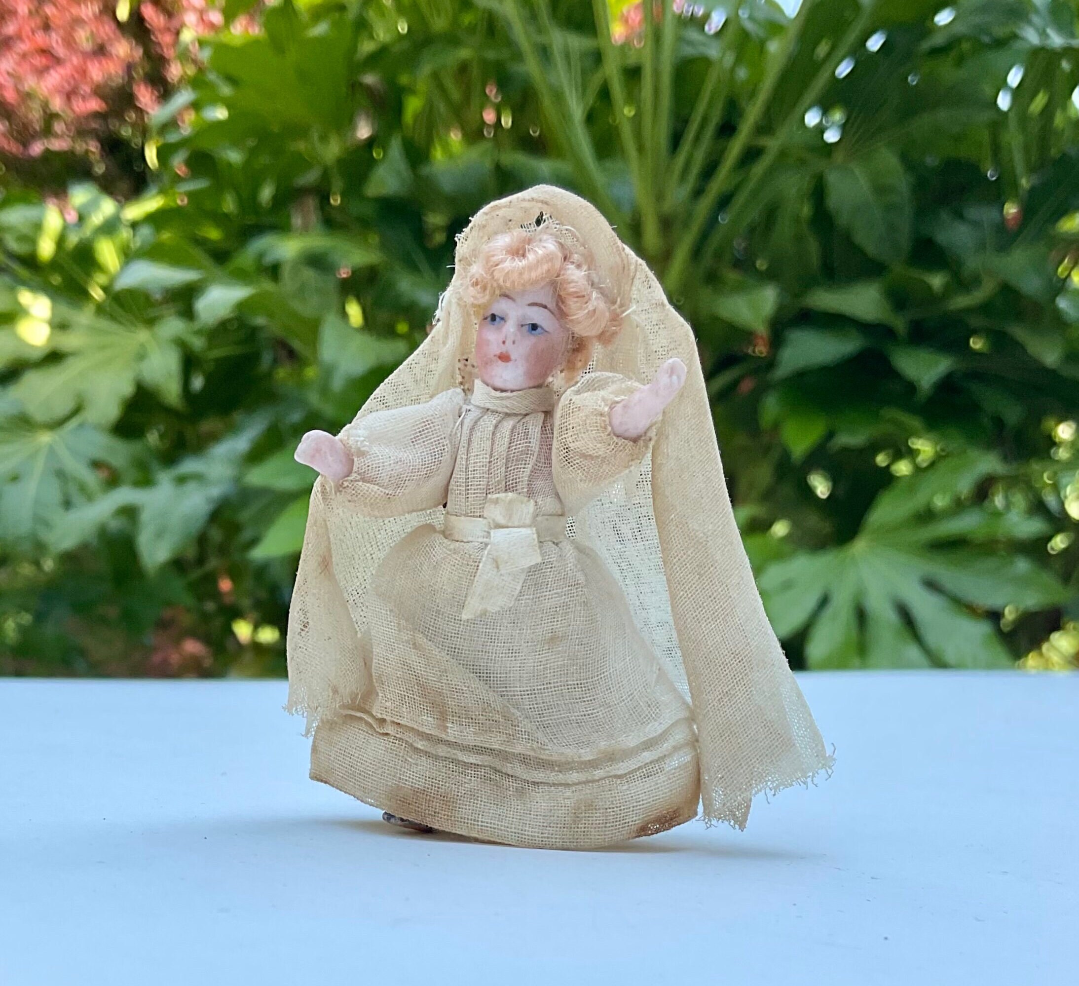 5 German all-bisque miniature doll, model 130, with pretty costume.  $300/400, Art, Antiques & Collectibles T…
