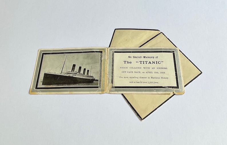 Original 1912 RMS Titanic Memorial Card East London Printing Etsy UK