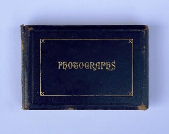Viktorianisches Leder Fotoalbum Souvenir, Carte De Vista Fotos von Shakespeares Land um 1880