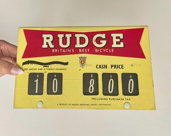 ヴィンテージ ラレー ラッジ 自転車広告電卓ショップ看板 1940 年代頃