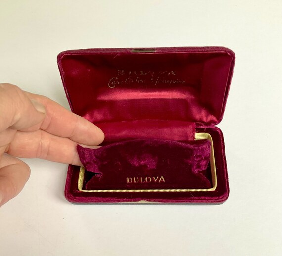Vintage Bulova Watch Case Presentation Box Sterling T… Gem
