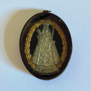 19th Century French Reliquary Ex Voto Our Lady of Fourvières Framed Diorama