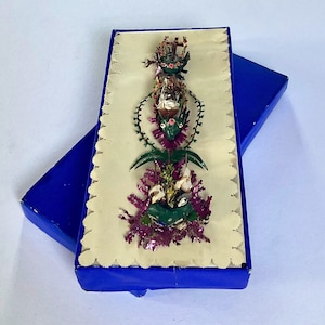 Beautiful French Antique Religious Relic Handmade Good Luck Token Circa 1890
