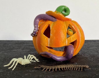 Vintage Halloween paper mache pulp Pumpkin Jack O’ Lantern JOL Circa 1950’s