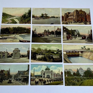Colección Original Postales Australianas 12 Fotografías Reales Impresas en Alemania Circa 1900-1910