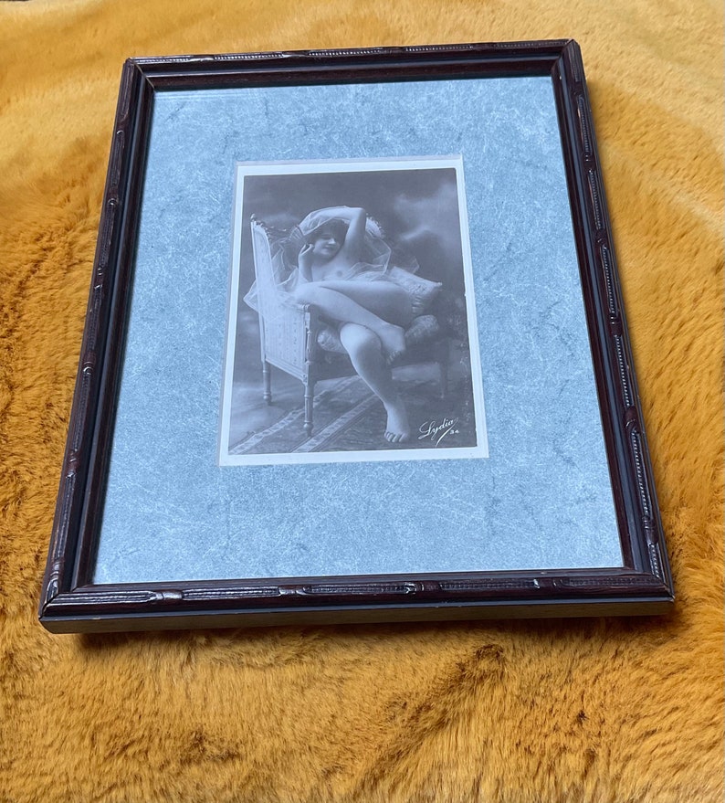Original 1900s Antique French Erotica Nudes Framed Set of 3 Real