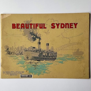 Vintage Beautiful Sydney Booklet Swains illustrated Views Souvenir Book Circa 1951