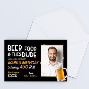 Funny Birthday for Man, Mens Birthday Invitation, Birthday Invitation Template for Men, Digital Birthday Invitation for Men