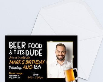 Funny Birthday for Man, Mens Birthday Invitation, Birthday Invitation Template for Men, Digital Birthday Invitation for Men