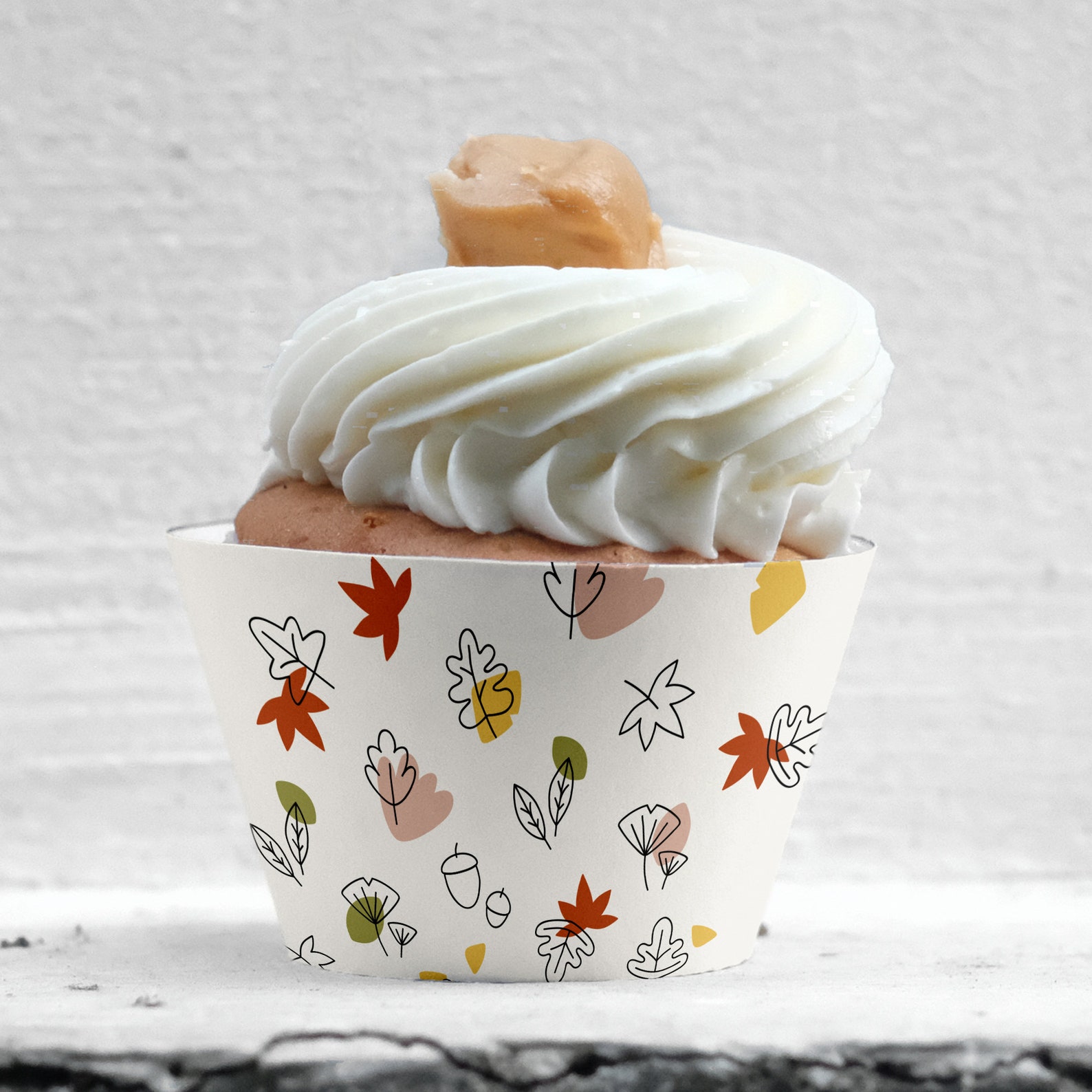 Fall Cupcake Wrappers Printable Instant Download Pdf Etsy