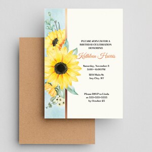 Sunflower Invitation, Sunflower Party, Sunflower Birthday, Birthday Invitation, Floral Invite, Printable Invitation, Instant Download