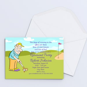 Golf Retirement Party Invitation Template (Instant Download)