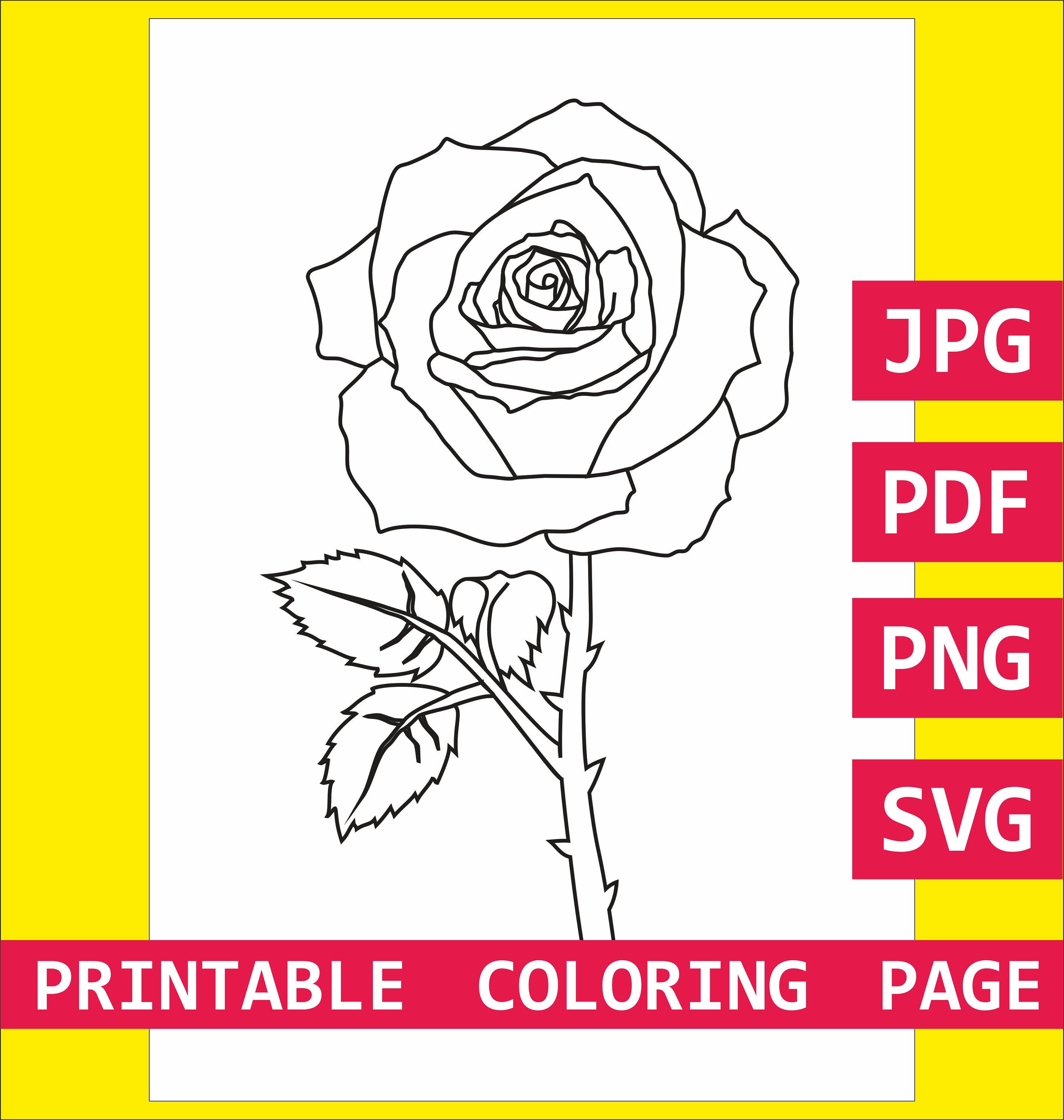 printable flower coloring page rose coloring page rose clipart black and white simple rose drawing rose flower drawing easy rose sketch easy