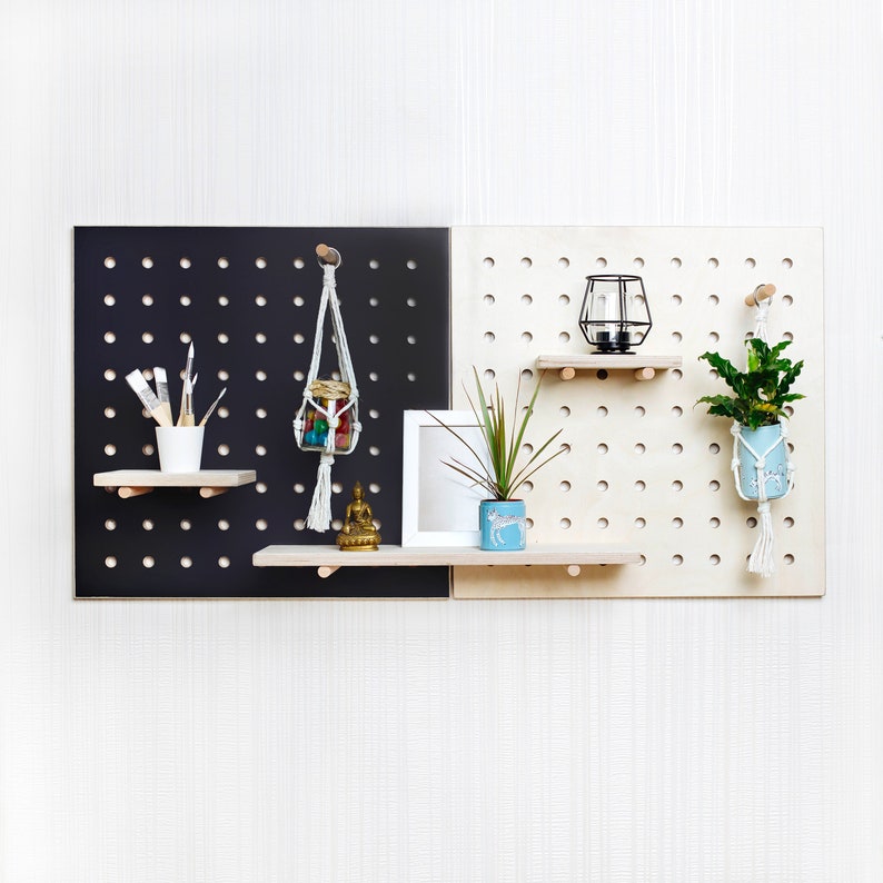 Pegboard Holzregal / Wandorganizer QUADRAT, veranstalter, sperrholz Peg Board, regal Bild 8