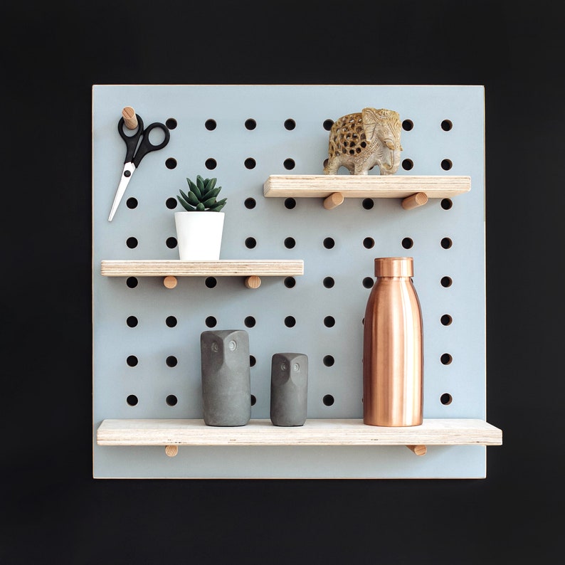 Pegboard Holzregal / Wandorganizer QUADRAT, veranstalter, sperrholz Peg Board, regal Grau