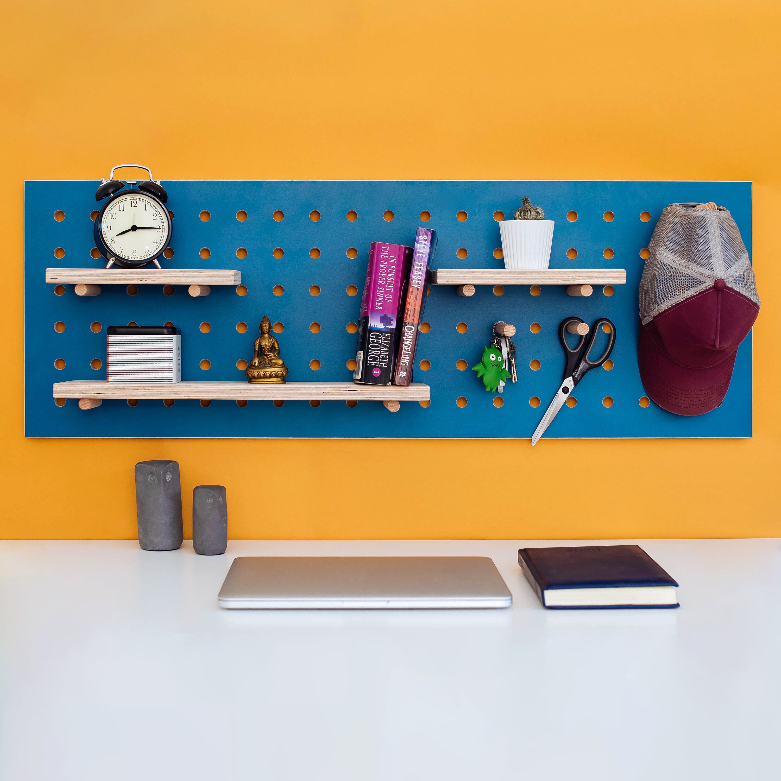Pegboard Wooden Shelf / The wall organizer RECTANGLE birch Etsy