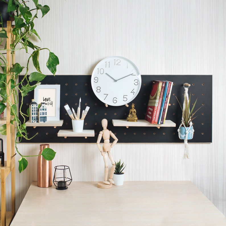 Office Decor Office Decorating Ideas for Work Wooden Shelf Etsy