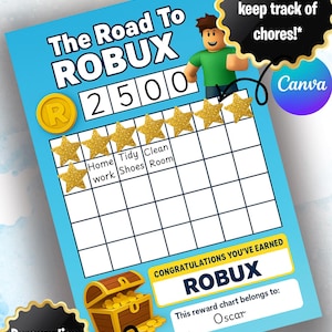 Printable Roblox Inspired Reward Chart | the Road to Robux Chore ...