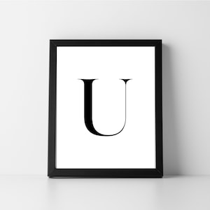Letter U Uppercase | Digital Printable Art | Instant Download | Minimalist | Initial | DIY | Gift | Home Decor | Typography | Alphabet