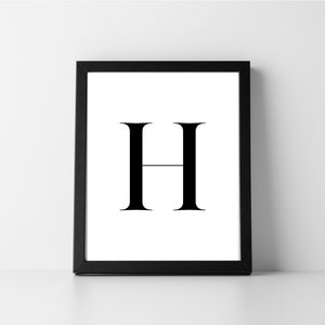 Letter H Uppercase | Digital Printable Art | Instant Download | Minimalist | Initial | DIY | Gift | Home Decor | Typography | Alphabet