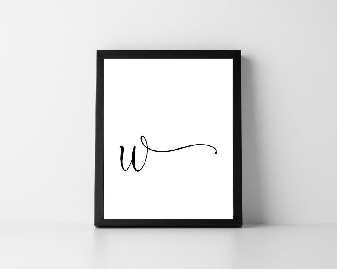 Letter W Lowercase Script | Digital Printable Art | Instant Download ...