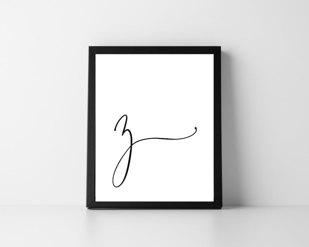 Z Script Pretty Letter Z Lowercase Script | Digital Printable Art | Instant Download ...