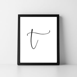 Buchstabe T Kleinschreibung | Digitale druckbare Kunst | Sofort Download | Alphabet | Initial | Typografie | Wohndekor | Geschenk | DIY | T