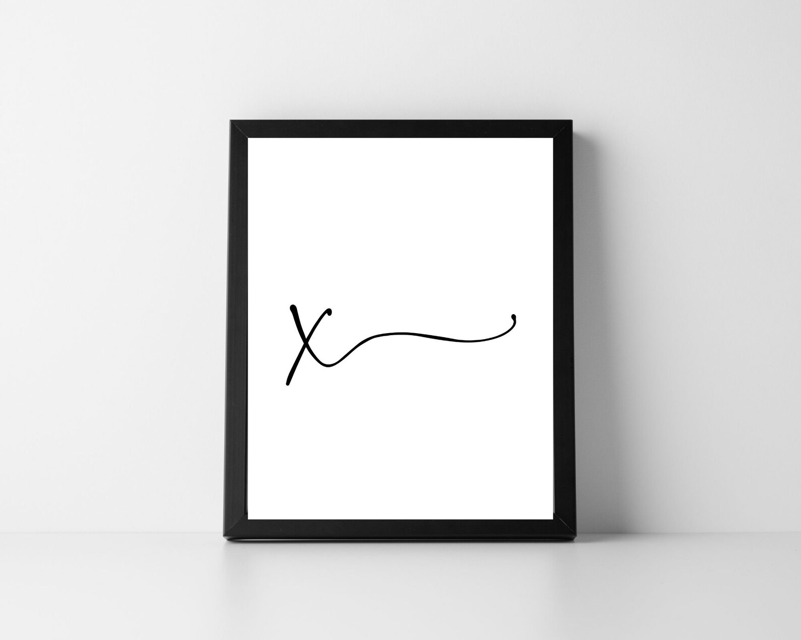 Letter X Lowercase Script | Digital Printable Art | Instant Download ...