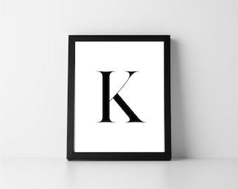 Letter K Uppercase | Digital Printable Art | Instant Download | Minimalist | Initial | DIY | Gift | Home Decor | Typography | Alphabet