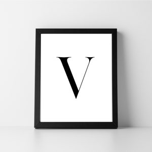 Letter V Uppercase | Digital Printable Art | Instant Download | Minimalist | Initial | DIY | Gift | Home Decor | Typography | Alphabet