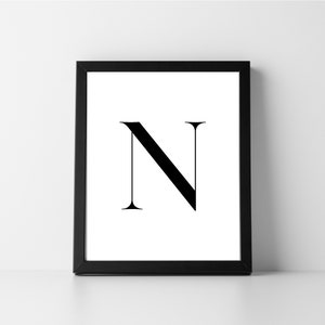 Letter N Uppercase | Digital Printable Art | Instant Download | Minimalist | Initial | DIY | Gift | Home Decor | Typography | Alphabet
