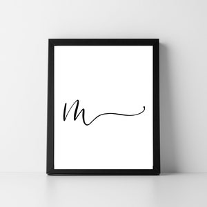 Letter M Lowercase Script | Digital Printable Art | Instant Download | Home Decor | Initial | Alphabet | Typography | DIY | Gift | Wall Art