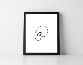 At Sign | Script | Digital Printable Art | Instant Download | At | Home Decor | Typography | Alphabet | Letter Art | At Symbol | Gift