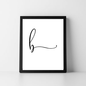 Letter B Lowercase Script | Digital Printable Art | Instant Download | Letter Art | Initial | Home Decor | Wall Art | Alphabet | Typography