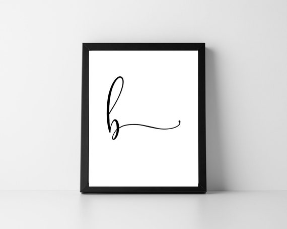 Letter B Lowercase Script Digital Printable Art Instant Download Letter Art  Initial Home Decor Wall Art Alphabet Typography - Etsy