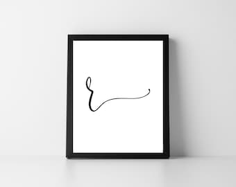 Letter R Lowercase Script | Digital Printable Art | Instant Download | Alphabet | Typography | Initial | Home Decor | DIY | Gift | Wall Art