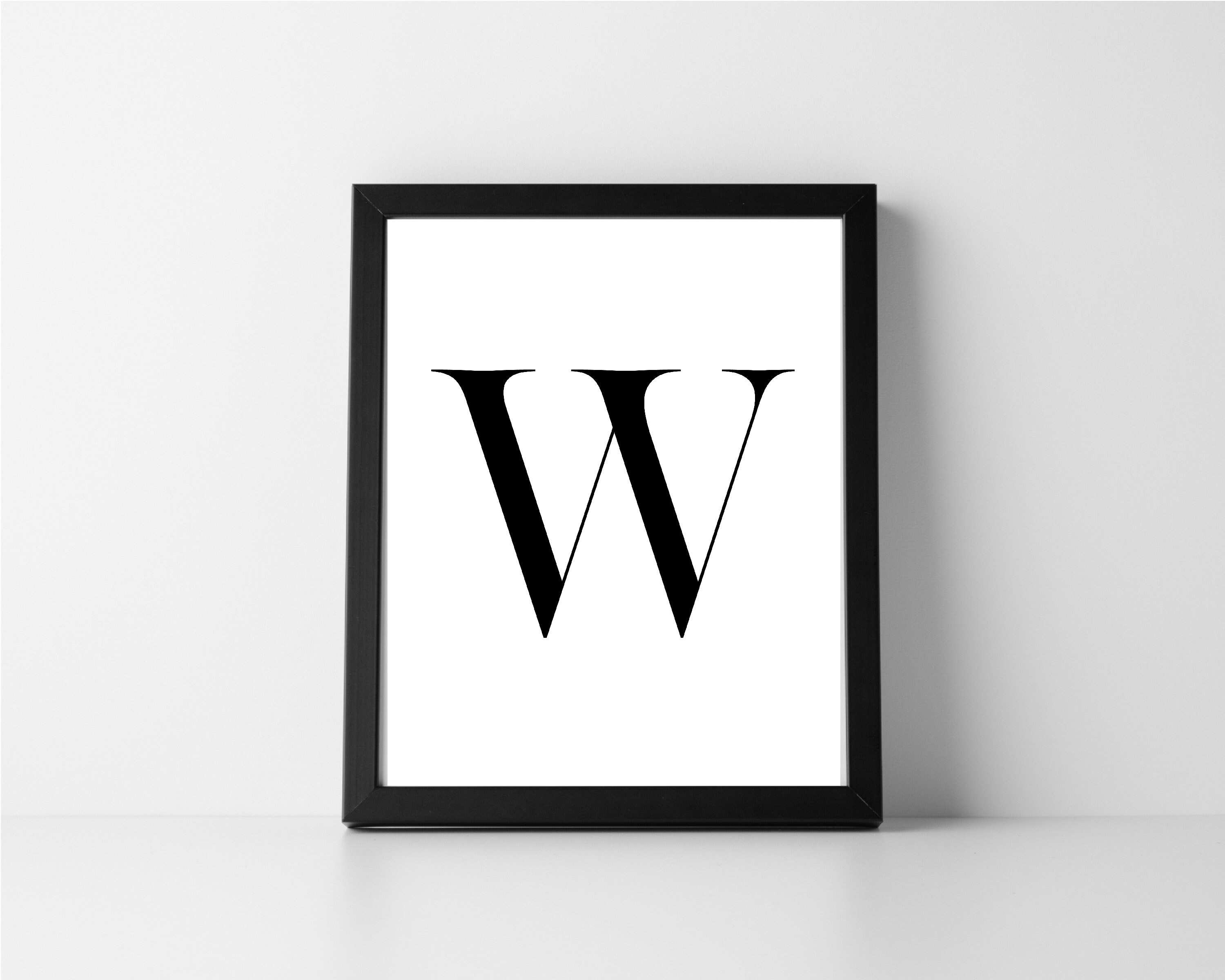 Letter W Uppercase | Digital Printable Art | Instant Download